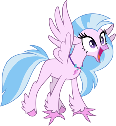 Size: 3000x3238 | Tagged: safe, artist:cloudyglow, character:silverstream, species:classical hippogriff, species:hippogriff, episode:the hearth's warming club, g4, my little pony: friendship is magic, .ai available, cute, diastreamies, female, jewelry, necklace, simple background, solo, transparent background, vector