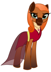 Size: 744x1052 | Tagged: safe, artist:cheezedoodle96, artist:cloudyglow, edit, oc, oc only, oc:ambermane, species:earth pony, species:pony, .svg available, clothing, dress, earth pony oc, eye scar, female, gradient hair, gradient hooves, jewelry, mare, necklace, scar, simple background, solo, svg, transparent background, vector, vector edit
