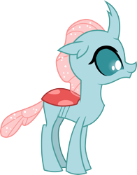 Size: 3000x3829 | Tagged: safe, artist:cloudyglow, character:ocellus, species:changeling, species:reformed changeling, episode:a horse shoe-in, g4, my little pony: friendship is magic, .ai available, cute, diaocelles, female, simple background, smiling, solo, transparent background, vector