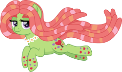 Size: 1500x884 | Tagged: safe, artist:cloudyglow, character:tree hugger, species:earth pony, species:pony, female, mare, rainbow power, rainbow power-ified, simple background, solo, transparent background, vector