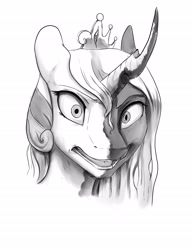 Size: 1785x2310 | Tagged: safe, artist:silfoe, character:princess cadance, character:queen chrysalis, species:alicorn, species:changeling, species:pony, bust, changeling queen, fake cadance, female, open mouth, portrait, solo