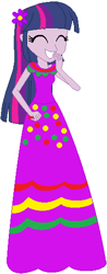 Size: 208x533 | Tagged: safe, artist:selenaede, artist:user15432, base used, character:twilight sparkle, character:twilight sparkle (alicorn), species:alicorn, species:human, species:pony, my little pony:equestria girls, cinco de mayo, clothing, dress, flower, flower in hair, purple dress