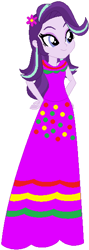 Size: 210x587 | Tagged: safe, artist:selenaede, artist:user15432, base used, character:starlight glimmer, species:human, my little pony:equestria girls, cinco de mayo, clothing, dress, flower, flower in hair, hand on hip, pink flowers, purple dress