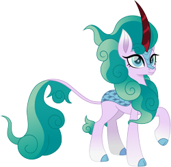 Size: 1500x1465 | Tagged: safe, artist:cloudyglow, character:mistmane, species:kirin, series:creature-verse, cute, female, kirin-ified, mistabetes, raised hoof, simple background, solo, species swap, transparent background