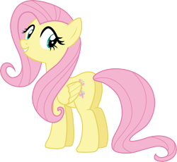 Size: 3260x3000 | Tagged: safe, artist:cloudyglow, character:fluttershy, species:pegasus, species:pony, episode:tanks for the memories, g4, my little pony: friendship is magic, .ai available, cute, female, folded wings, grin, looking at you, mare, plot, shyabetes, simple background, smiling, solo, transparent background, vector