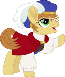 Size: 1254x1500 | Tagged: safe, artist:cloudyglow, character:feather bangs, species:earth pony, species:pony, clothing, crossover, disney, hat, male, movie accurate, snow white and the seven dwarfs, solo, stallion