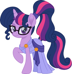 Size: 1464x1500 | Tagged: safe, artist:cloudyglow, character:twilight sparkle, character:twilight sparkle (scitwi), character:twilight sparkle (unicorn), species:pony, species:unicorn, my little pony:equestria girls, clothing, crossover, disney, equestria girls ponified, eyeshadow, female, glasses, greek mythology, hercules, looking at you, makeup, mare, megara, movie accurate, simple background, solo, transparent background, unicorn sci-twi