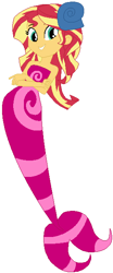 Size: 265x636 | Tagged: safe, artist:selenaede, artist:user15432, base used, character:sunset shimmer, species:human, my little pony:equestria girls, barely eqg related, bubble guppies, crossed arms, crossover, fins, mermaid, mermaid tail, mermaidized, nick jr., nickelodeon, seashell, species swap, tail, zooli