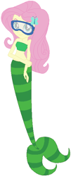Size: 262x650 | Tagged: safe, artist:selenaede, artist:user15432, base used, character:fluttershy, species:human, my little pony:equestria girls, barely eqg related, bubble guppies, clothing, crossover, fins, glasses, hairpin, mermaid, mermaid tail, mermaidized, nick jr., nickelodeon, nonny (bubble guppies), scuba mask, species swap, tail