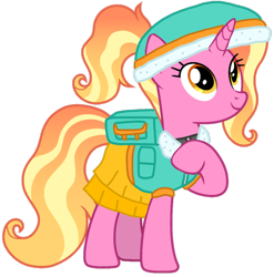 Size: 1020x1032 | Tagged: safe, artist:cloudyglow, artist:徐詩珮, edit, character:luster dawn, species:pony, species:unicorn, series:sprglitemplight diary, series:sprglitemplight life jacket days, series:springshadowdrops diary, series:springshadowdrops life jacket days, alternate universe, everest (paw patrol), female, mare, paw patrol, simple background, solo, transparent background, vector edit