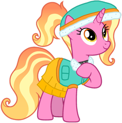 Size: 1015x1022 | Tagged: safe, artist:cloudyglow, artist:徐詩珮, edit, character:luster dawn, species:pony, species:unicorn, series:sprglitemplight diary, series:sprglitemplight life jacket days, series:springshadowdrops diary, series:springshadowdrops life jacket days, alternate universe, everest (paw patrol), female, mare, paw patrol, simple background, solo, transparent background, vector edit