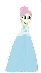 Size: 354x622 | Tagged: safe, artist:allegro15, artist:selenaede, base used, character:fluttershy, my little pony:equestria girls, alternate hairstyle, cinderella, cindershy, clothing, crossover, disney, disney princess, dress, female, gloves, gown, headband, simple background, solo, transparent background