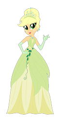 Size: 336x666 | Tagged: safe, artist:allegro15, artist:selenaede, base used, character:applejack, my little pony:equestria girls, alternate hairstyle, clothing, crossover, crown, disney, disney princess, dress, ear piercing, earring, female, gloves, gown, jewelry, piercing, regalia, simple background, solo, the princess and the frog, tiana, transparent background