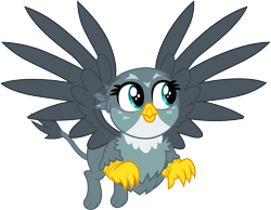 Size: 3861x3000 | Tagged: safe, artist:cloudyglow, character:gabby, species:griffon, episode:dragon dropped, g4, my little pony: friendship is magic, .ai available, cute, female, flying, gabbybetes, high res, simple background, solo, transparent background, vector