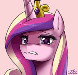 Size: 600x579 | Tagged: safe, artist:johnjoseco, character:princess cadance, species:alicorn, species:pony, bust, cadance is not amused, cringing, facial expressions, female, looking at you, portrait, reaction image, solo, unamused