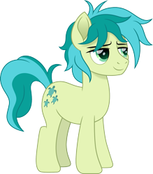 Size: 1313x1500 | Tagged: safe, artist:cloudyglow, part of a set, character:sandbar, species:earth pony, species:pony, cloudyglowverse, alternate universe, cute, lidded eyes, male, movie accurate, older, older sandbar, sandabetes, simple background, solo, stallion, transparent background