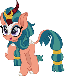 Size: 1298x1500 | Tagged: safe, artist:cloudyglow, character:somnambula, species:kirin, g4, cloudyglow is trying to murder us, cute, female, kirin-ified, open mouth, pointing at self, simple background, solo, somnambetes, species swap, transparent background, weapons-grade cute