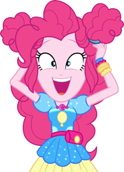 Size: 3000x4161 | Tagged: safe, artist:cloudyglow, character:pinkie pie, equestria girls:sunset's backstage pass, g4, my little pony: equestria girls, my little pony:equestria girls, spoiler:eqg series (season 2), bracelet, cute, diapinkes, excited, high res, jewelry, looking at you, music festival outfit, simple background, teeth, transparent background, vector