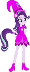 Size: 290x684 | Tagged: safe, artist:selenaede, artist:user15432, base used, character:starlight glimmer, species:human, my little pony:equestria girls, barely eqg related, boots, clothing, cosplay, costume, crossover, cutie mark, ear piercing, earring, element of justice, gloves, hand on hip, hat, jewelry, magical doremi, ojamajo doremi, piercing, ponied up, shoes, witch, witch apprentice, witch costume, witch hat