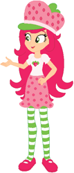 Size: 261x611 | Tagged: safe, artist:selenaede, artist:user15432, base used, species:human, my little pony:equestria girls, barely eqg related, clothing, crossover, dress, equestria girls style, equestria girls-ified, hat, red shoes, shoes, socks, stockings, strawberry shortcake, strawberry shortcake (character), strawberry shortcake's berry bitty adventures, thigh highs