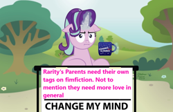 Size: 1024x662 | Tagged: safe, artist:aleximusprime, edit, character:starlight glimmer, change my mind, female, implied cookie crumbles, implied hondo flanks, implied rarity's parents, meme