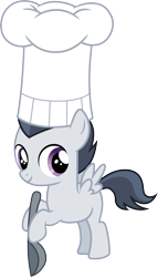 Size: 3000x5241 | Tagged: safe, artist:cloudyglow, character:rumble, species:pegasus, species:pony, chef's hat, clothing, colt, cute, foal, hat, male, rumblebetes, simple background, solo, spoon, transparent background, vector