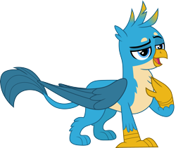 Size: 3561x3000 | Tagged: safe, artist:cloudyglow, character:gallus, species:griffon, episode:uprooted, g4, my little pony: friendship is magic, .ai available, chest fluff, high res, male, open mouth, simple background, solo, transparent background, vector