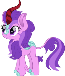 Size: 1280x1500 | Tagged: safe, artist:cloudyglow, character:amethyst star, character:sparkler, species:kirin, awwmethyst star, cloudyglow is trying to murder us, cute, female, kirin-ified, looking up, simple background, solo, species swap, transparent background, weapons-grade cute