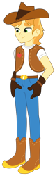 Size: 1338x4223 | Tagged: safe, artist:lhenao, artist:selenaede, base used, character:braeburn, my little pony:equestria girls, belt, boots, clothing, cowboy boots, cowboy hat, equestria girls-ified, gloves, hat, jeans, male, pants, shirt, shoes, simple background, solo, t-shirt, transparent background, vest