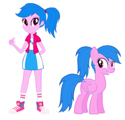 Size: 1080x1033 | Tagged: safe, artist:gouhlsrule, artist:jennieoo, artist:selenaede, edit, character:firefly, species:pegasus, species:pony, g1, my little pony:equestria girls, arm behind back, clothing, converse, equestria girls-ified, g1 to equestria girls, g1 to g4, generation leap, ponidox, ponytail, self ponidox, shoes, simple background, skirt, smiling, sneakers, socks, thumbs up, transparent background, vector, vector edit