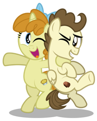 Size: 1280x1599 | Tagged: safe, artist:aleximusprime, character:pound cake, character:pumpkin cake, species:pegasus, species:pony, species:unicorn, bipedal, bow, cake twins, colt, female, filly, flurry heart's story, hair bow, male, older, older pound cake, older pumpkin cake, siblings, simple background, transparent background, twins