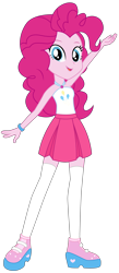 Size: 1888x4324 | Tagged: safe, artist:lhenao, artist:selenaede, artist:sugar-loop, base used, character:pinkie pie, species:eqg human, g4, my little pony:equestria girls, alternate outfits, ankle boots, boots, bracelet, clothing, cute, cutie mark, cutie mark on clothes, diapinkes, female, geode of sugar bombs, jewelry, kneesocks, looking at you, magical geodes, pose, shoes, simple background, skirt, sleeveless, smiling, socks, solo, transparent background