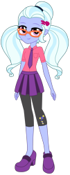 Size: 1652x4096 | Tagged: safe, artist:lhenao, artist:selenaede, base used, character:sugarcoat, species:eqg human, g4, my little pony:equestria girls, clothing, female, glasses, hairpin, leggings, necktie, shirt, shoes, simple background, skirt, solo, transparent background