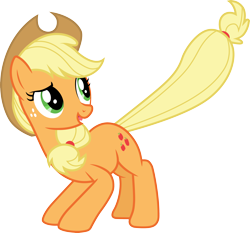 Size: 3218x3000 | Tagged: safe, artist:cloudyglow, character:applejack, episode:bats!, g4, my little pony: friendship is magic, female, simple background, solo, transparent background, vector
