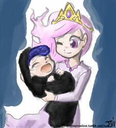 Size: 906x1000 | Tagged: safe, artist:johnjoseco, artist:michos, character:princess celestia, character:princess luna, species:human, baby, humanized