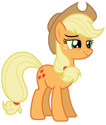 Size: 5746x6750 | Tagged: safe, artist:estories, character:applejack, species:earth pony, species:pony, g4, absurd resolution, applejack's hat, clothing, cowboy hat, female, hat, simple background, smiling, solo, stetson, transparent background, vector
