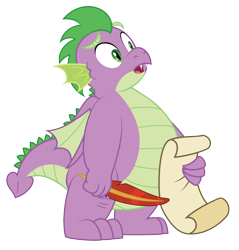 Size: 3500x3657 | Tagged: safe, artist:aleximusprime, character:spike, species:dragon, g4, adult, adult spike, chubby, fat, fat spike, male, older, older spike, quill, scroll, simple background, solo, transparent background, winged spike