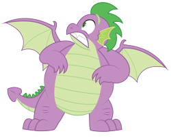 Size: 4464x3610 | Tagged: safe, artist:aleximusprime, character:spike, species:dragon, g4, adult, adult spike, chubby, fat, fat spike, male, older, older spike, shocked, simple background, solo, transparent background, winged spike