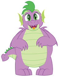 Size: 2788x3578 | Tagged: safe, artist:aleximusprime, character:spike, species:dragon, g4, adult, adult spike, chubby, fat, fat spike, looking at you, male, older, older spike, open mouth, simple background, solo, transparent background, winged spike