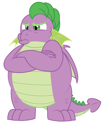 Size: 2963x3414 | Tagged: safe, artist:aleximusprime, character:spike, species:dragon, g4, chubby, fat, fat spike, male, older, older spike, simple background, solo, transparent background, winged spike