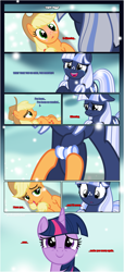Size: 1919x4225 | Tagged: safe, artist:estories, character:applejack, character:twilight sparkle, oc, oc:silverlay, species:alicorn, species:pony, species:unicorn, comic:a(pple)ffection, g4, blushing, bracelet, canon x oc, comic, crying, female, freckles, happy, i love you, jewelry, lesbian, lying down, on back, open mouth, shipping, show accurate, silverjack, tears of joy, vector