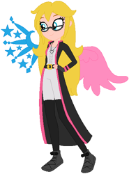 Size: 406x549 | Tagged: safe, artist:selenaede, artist:user15432, base used, oc, species:human, g4, my little pony:equestria girls, clothing, crossover, equestria girls style, equestria girls-ified, fingerless gloves, glasses, gloves, hand on hip, jewelry, necklace, shoes, simple background, sneakers, white background, wings