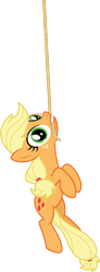 Size: 2216x6000 | Tagged: safe, artist:cloudyglow, character:applejack, species:earth pony, species:pony, episode:look before you sleep, g4, my little pony: friendship is magic, female, mouth hold, rope, simple background, solo, transparent background, vector