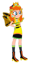 Size: 294x633 | Tagged: safe, artist:selenaede, artist:user15432, base used, species:human, g4, my little pony:equestria girls, barely eqg related, boots, clothing, costume, crossover, crown, ear piercing, earring, equestria girls style, equestria girls-ified, fairy, fairy wings, fairyized, fingerless gloves, gloves, halloween, halloween costume, hallowinx, hand on hip, headband, high heel boots, high heels, holiday, jewelry, nintendo, piercing, princess daisy, rainbow s.r.l, regalia, shoes, simple background, super mario bros., transparent background, wings, winx, winx club, winxified, yellow dress, yellow wings