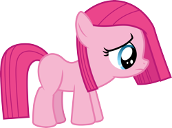 Size: 4026x3000 | Tagged: safe, artist:cloudyglow, character:pinkamena diane pie, character:pinkie pie, species:earth pony, species:pony, episode:the cutie mark chronicles, g4, my little pony: friendship is magic, .ai available, absurd resolution, female, filly, filly pinkie pie, looking down, sad, simple background, solo, transparent background, vector, younger