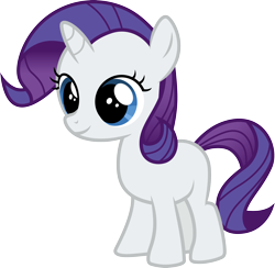 Size: 3076x3000 | Tagged: safe, artist:cloudyglow, character:rarity, species:pony, species:unicorn, episode:the cutie mark chronicles, g4, my little pony: friendship is magic, .ai available, absurd resolution, female, filly, filly rarity, simple background, smiling, solo, transparent background, vector, younger