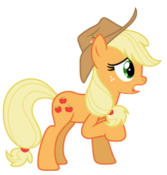 Size: 7278x7623 | Tagged: safe, artist:estories, character:applejack, species:pony, g4, absurd resolution, clothing, female, hat, simple background, solo, transparent background, vector