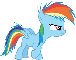 Size: 3770x3000 | Tagged: safe, artist:cloudyglow, character:rainbow dash, species:pegasus, species:pony, episode:the cutie mark chronicles, g4, my little pony: friendship is magic, .ai available, cute, dashabetes, female, filly, filly rainbow dash, high res, multicolored hair, simple background, solo, transparent background, vector, younger