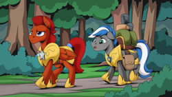 Size: 2560x1440 | Tagged: safe, artist:mysticalpha, oc, oc only, oc:captain sunride, oc:cloud zapper, species:pegasus, species:pony, g4, armor, forest, forest background, male, pegasus oc, royal guard, royal guard armor, stallion, tree, tree branch, wings