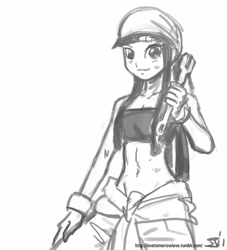 Size: 909x1000 | Tagged: safe, artist:johnjoseco, character:twilight sparkle, species:human, crossover, fullmetal alchemist, grayscale, humanized, monochrome, winry rockbell